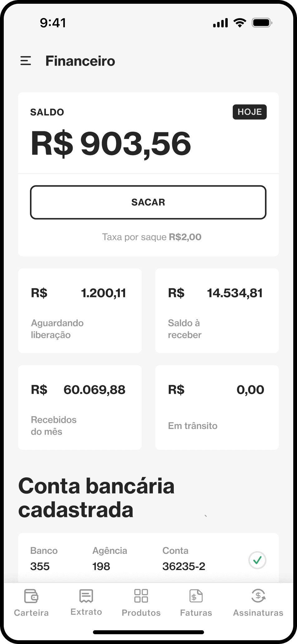 Nexur mobile screen